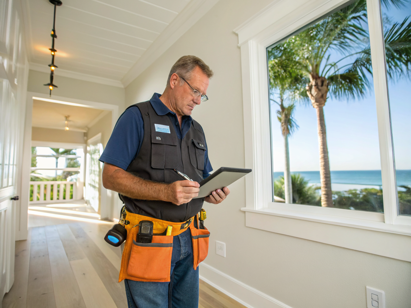 Certified home inspector at work